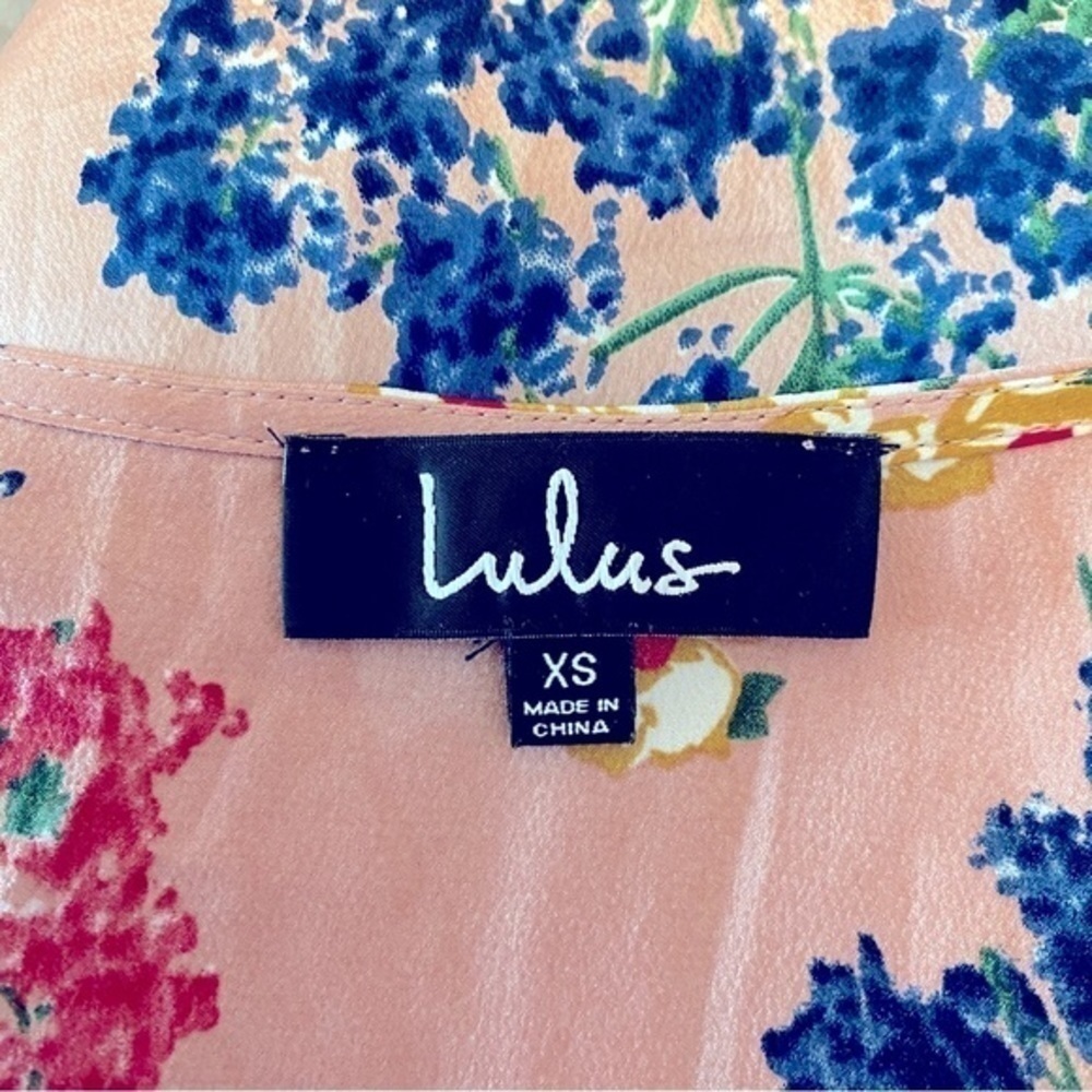 Lulus Mystic Mondays Pink Floral Print Wrap Maxi Dress, Short Sleeves size XS/S - Picture 4 of 15